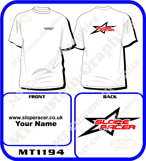 Slope Racer T-shirt Front & Back logos